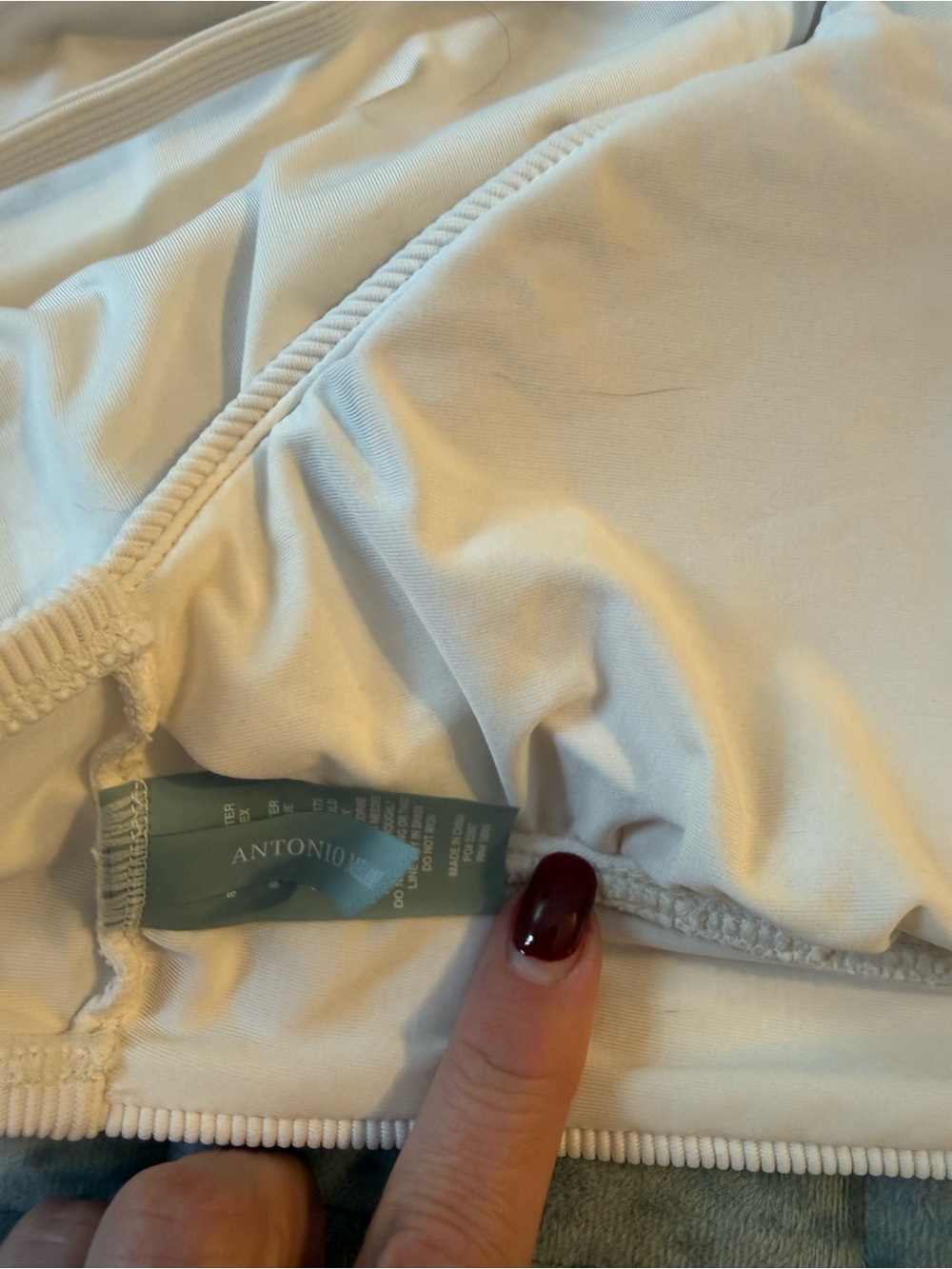 ANTONIO MELANI Cream Ribbed Swim Top - Picture 4 of 5